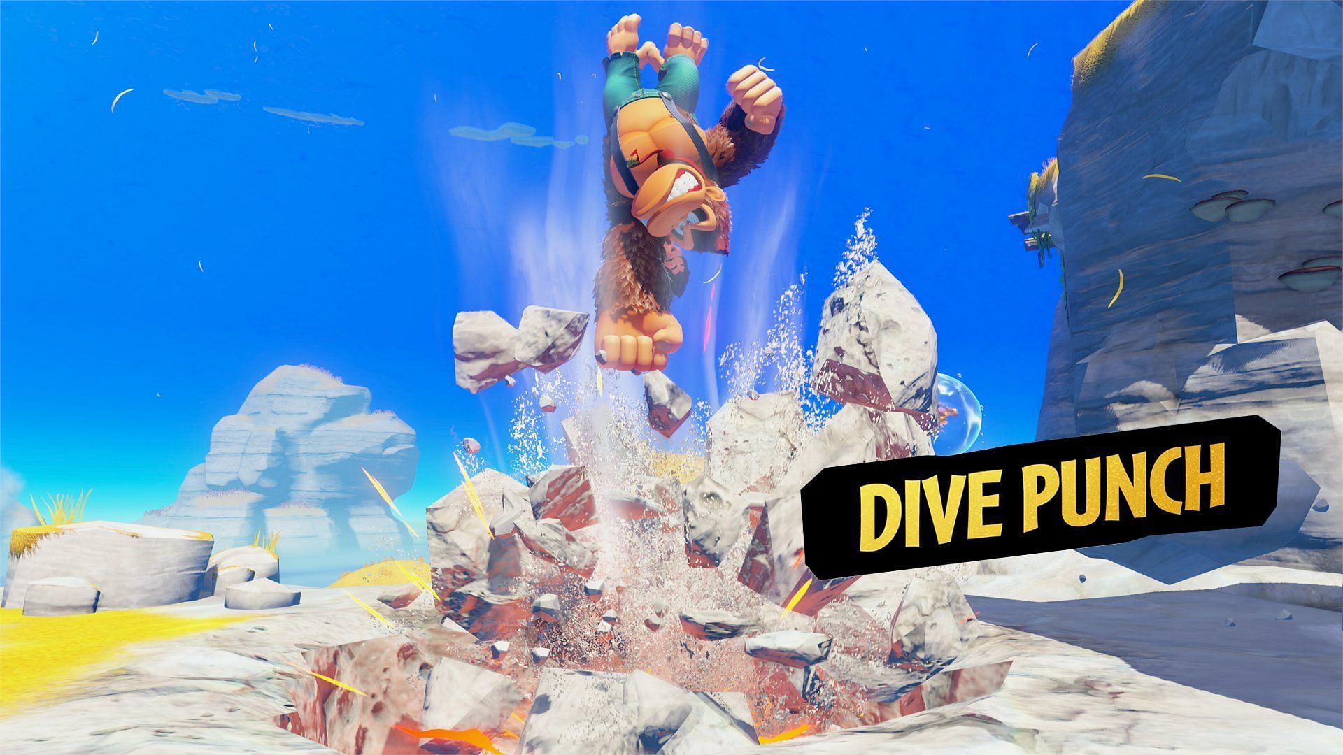 Donkey Kong's various movesets do a great job of showcasing the terrain deformation system (Image via Nintendo)